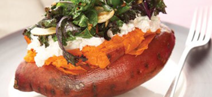 Balanced Health in Your Fridge: Sweet Potato with Kale and Ricotta